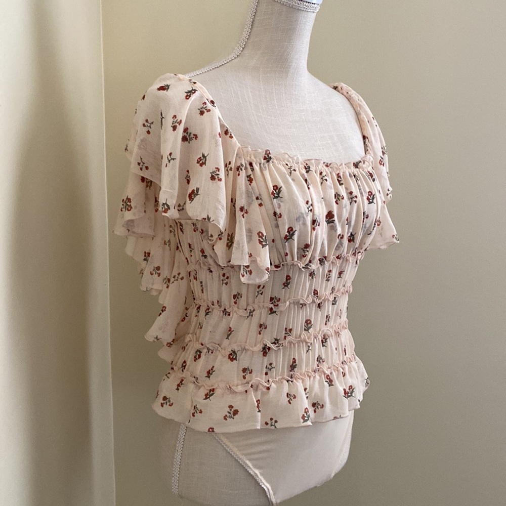 Juliet Printed Bodysuit in Ivory Combo - Picture 5 of 14